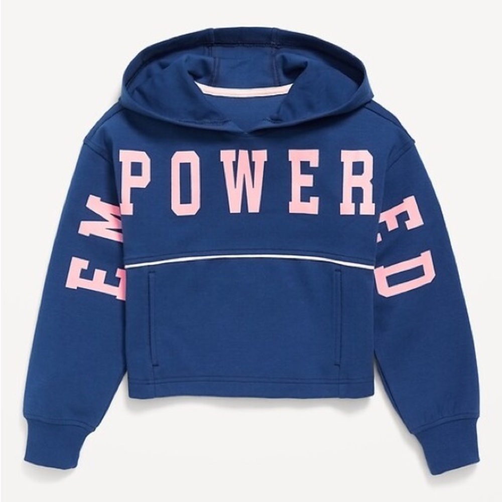 Old Navy Dynamic Fleece Cropped Graphic Hoodie for Girls